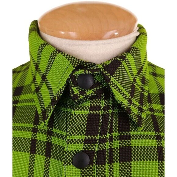 Palm Angels Logo Overshirt 44 XS Mens Green & White Plaid Check NWT - Picture 3 of 15